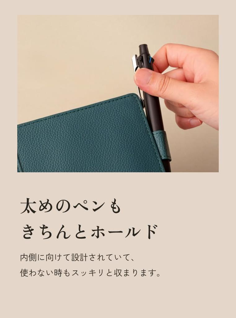 Leather Notebook Cover Water Repellent Original Leather Genuine Cow Leather Pen Holder 2 Pockets Bookmark Strap [Business Factory] (B6) (Hole Black)