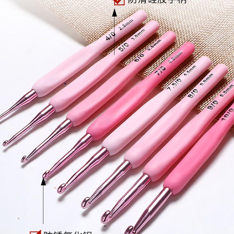 Beginner Soft-Grip Crochet Hook Set for DIY Knitting and Micro-Hooking
