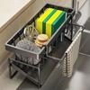 Kitchen Sink Caddy, Sponge Holder Self Drain Soap Dish With Detachable Dishcloth Rack For Dishcloth Soap Brushes Space Saving