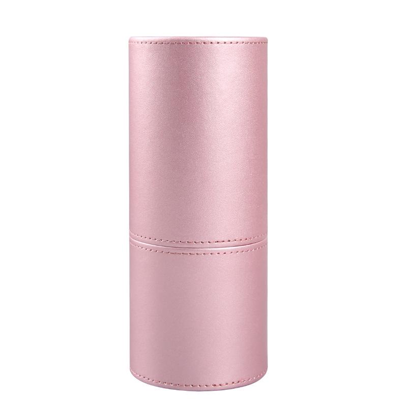 Portable PU Leather Makeup Brush Tube - Dustproof Cosmetic Travel Holder