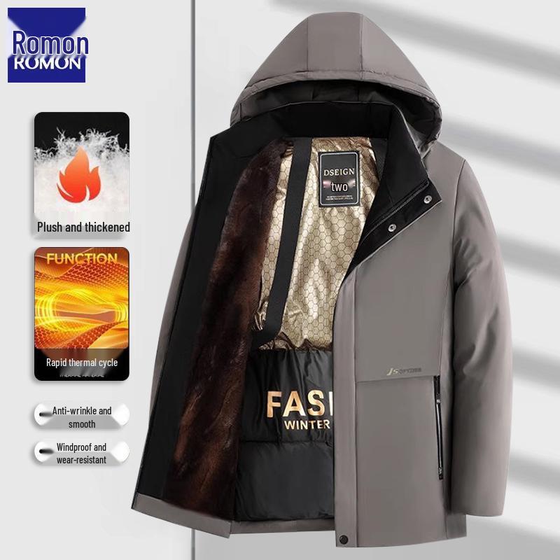 

Lomond Graphene Men s Winter Jacket: Thick Velvet-Lined Cotton Coat for Middle-Aged & Elderly Warmth. 2XL