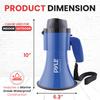 Pyle 30W MegaphoneLoudspeaker: Waterproof, 730m Range, Built-in Siren, Soft Music Playback, Powered by Four D-Batteries, Lightweight (480g), 30W
