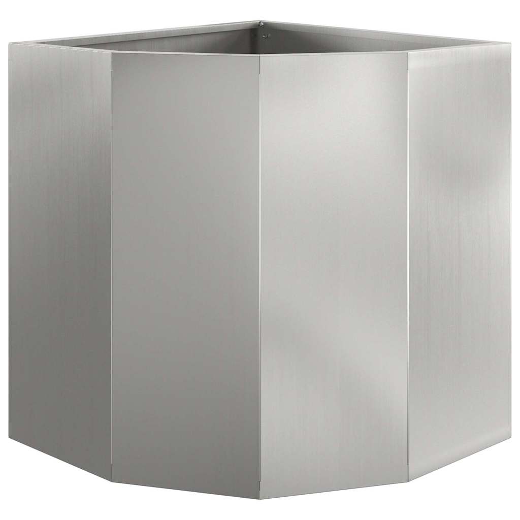 Corner Planter Silver 45 X 45 X 50 Cm Galvanized Steel