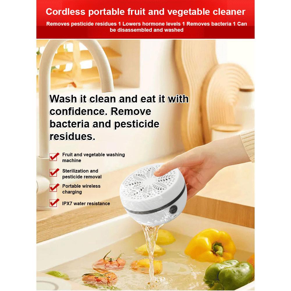 Portable Wireless Kitchen Fruit Washer Small Household Sterilizer Food Cleaner Automatic Fruit Vegetable Washing Machine