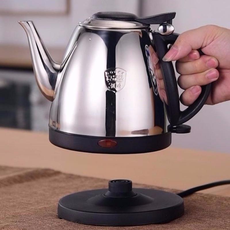 Portable Stainless Steel Electric Kettle with Long Spout for Brewing Tea and Boiling Water