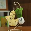 Realistic Plush Garlic Keychain Stuffed Vegetable Toy Cute Mini Bag Charm 8-16 Cm