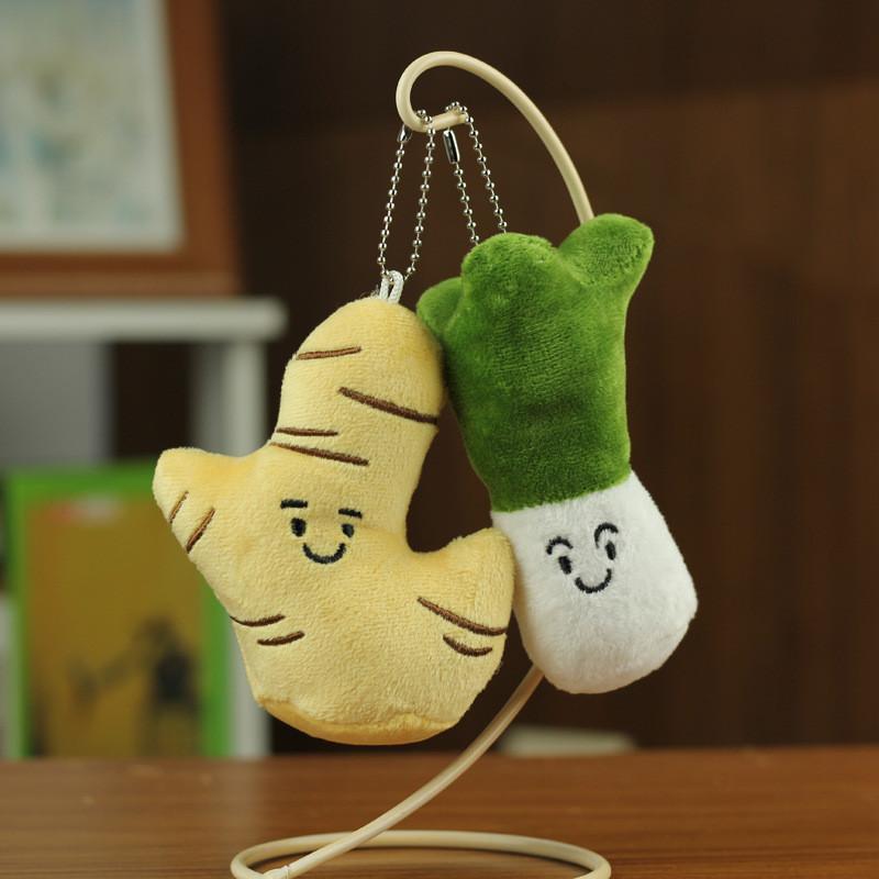 Realistic Plush Garlic Keychain Stuffed Vegetable Toy Cute Mini Bag Charm 8-16 Cm