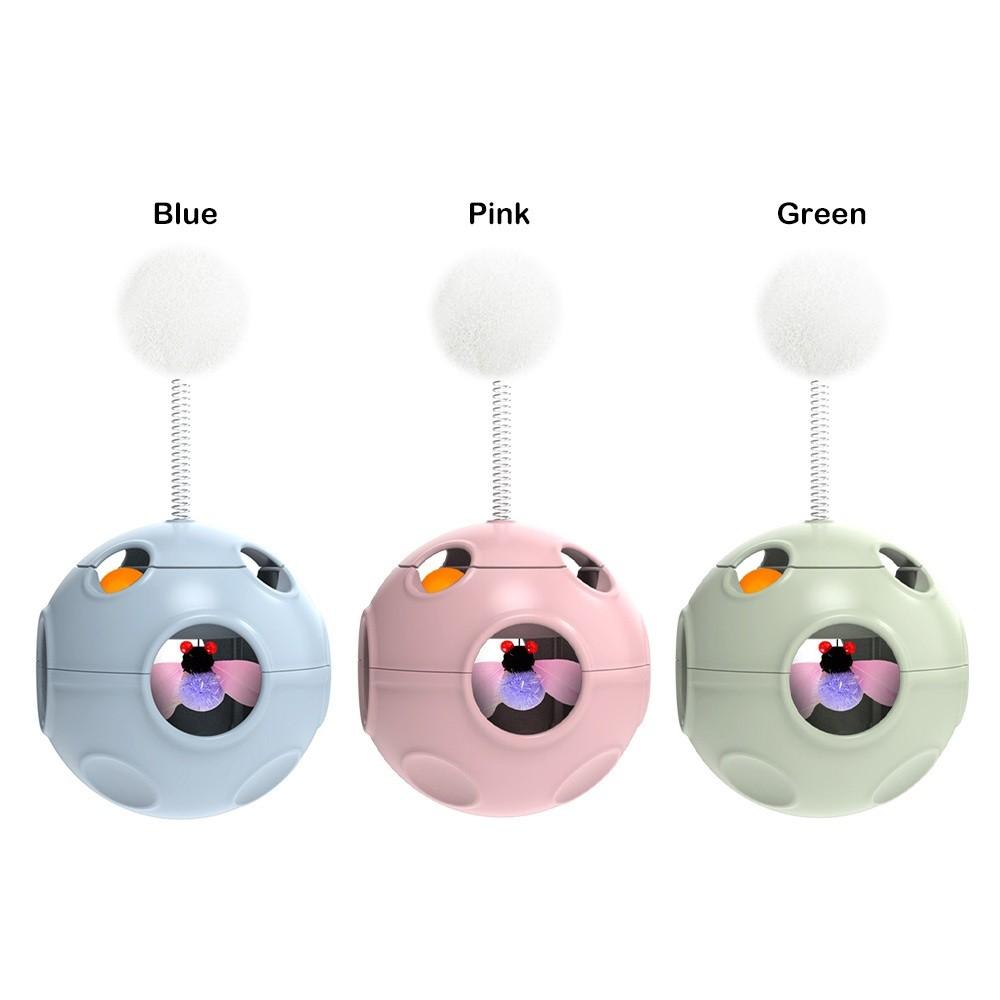 New Fluff Ball Cat Toy Tumbler Entertain Cats Interactive Toy Cat Teasing Ball Pet Supplies Multifunctional Spring Fluff Ball
