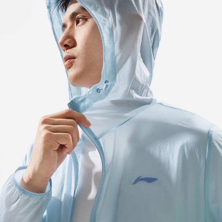 Li Ning Fitness Series Waterproof UV Protection Sun Protection Clothing Men's Glacier Blue AFDU459-6