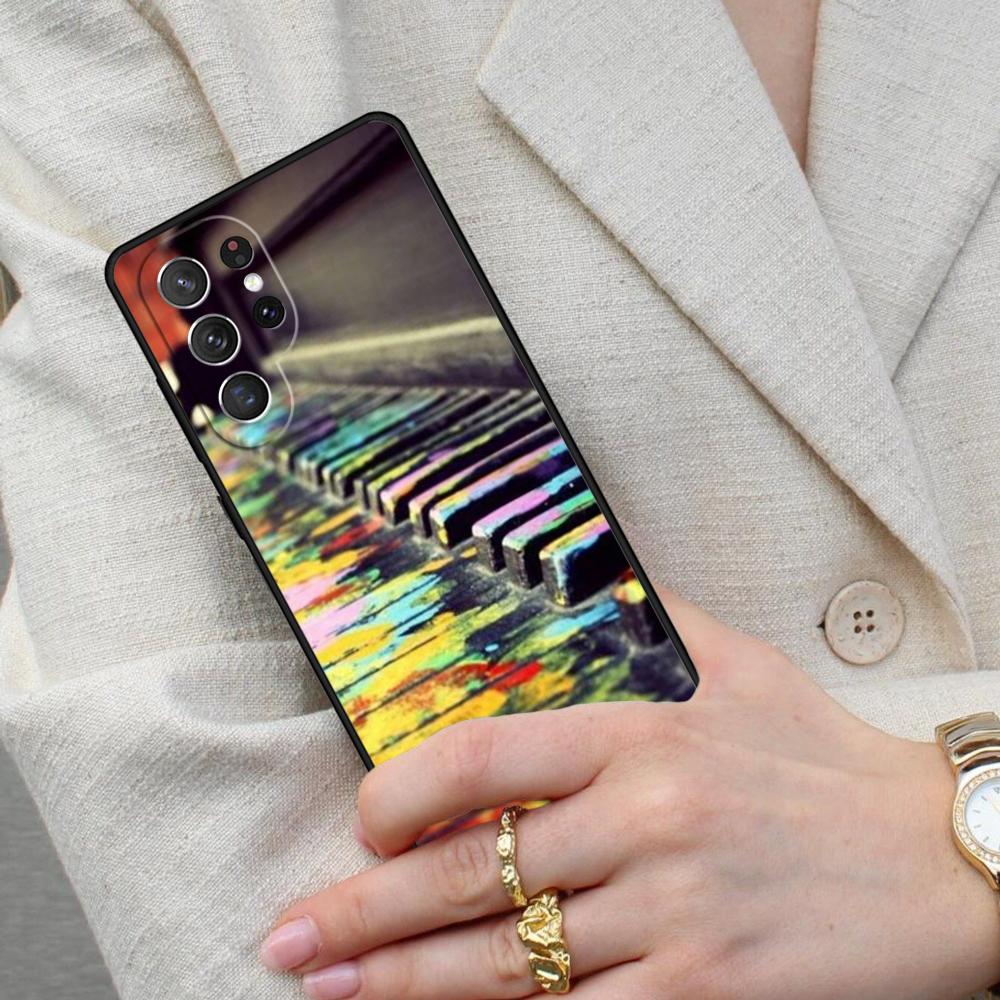 Piano Keys Music Keyboard Cell Phone Case for Samsung Galaxy S26 Ultra S25 S24 S23 S22 S21 S20 Note10 Cover