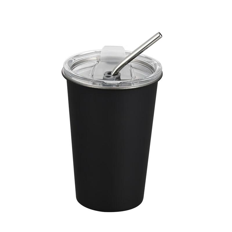 304 Stainless Steel Portable Cup with Straw and Lid