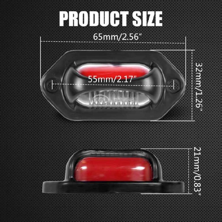 2x License Number Plate Light Lamp 12V 24V Car LED License Plate Rear Tail Light