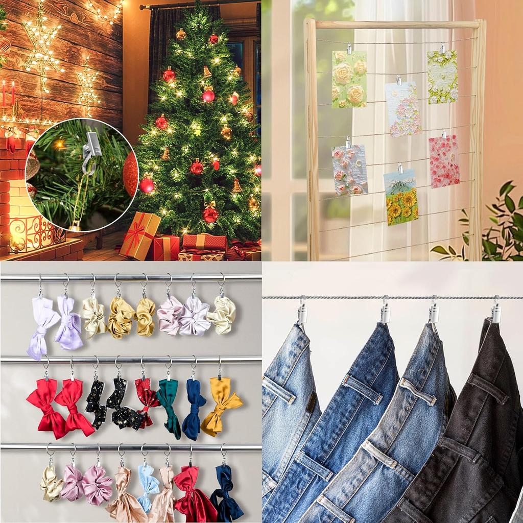 Curtain Hook Clips Stainless Steel Heavy Duty Shower Curtain Rings Thickened Durable Hanging Accessories for Home Decor