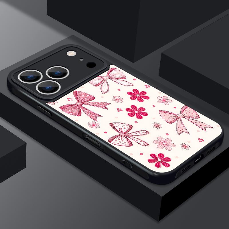 Love Heart Bowknot Print Magnetic Phone Case For iPhone 17e 17 Pro Max 16 15 14 13 Pro Max 16e 11 For Magsafe Acrylic Back Cover