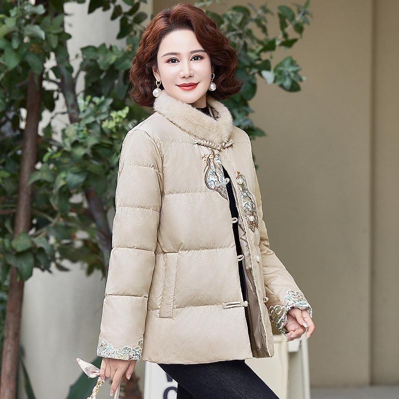

Stylish Lightweight Winter 2025 Down Jacket for Middle-Aged & Elderly Women - Warm Cotton-Padded New Year Coat 3XL [recommended 150-165 jin]