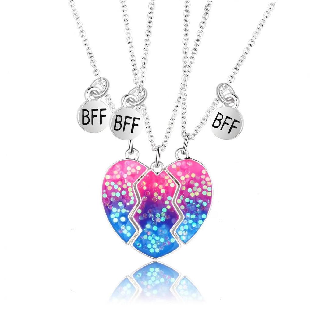 3 Pcs/Set Best Friend Magnet Pendant Necklace Creative Pentagram Alloy Accessories Friendship Necklace Best Friend Alloy Pendant