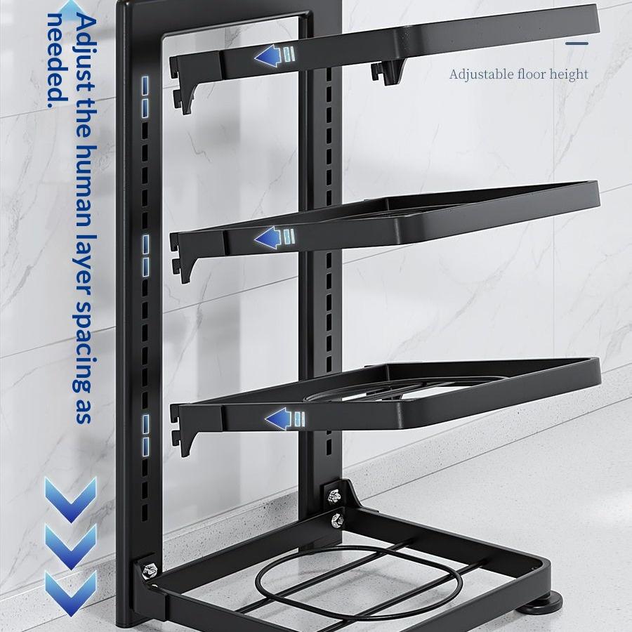 Organizer Regolabile per Pentole, Scaffale in Acciaio Inossidabile per Cucina, Organizzatore Multi-Livello per Pentole e Padelle Domestiche per la Cucina