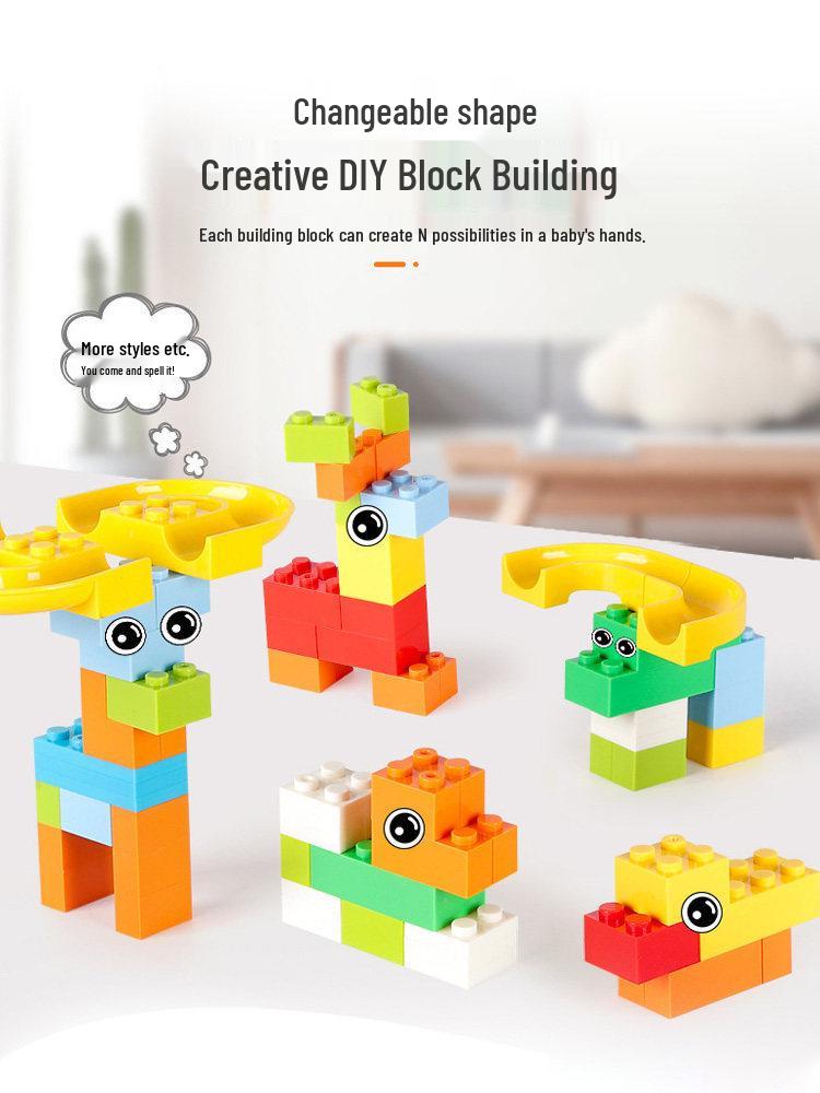 Children's Building Block Table: Educational Ball Track Puzzle Toy for Ages 3-6
