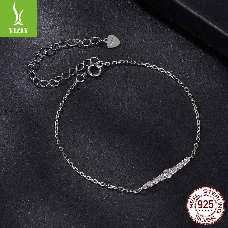 Enkelt Moissanit Armband S925 Sterling Silver Moissanit Diamantsmycken För Kvinnors Nisch High-End Lätt Lyx Ins Stil