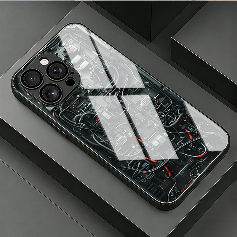 Mechanical Circuit Board Tempered Glass Phone Case For Samsung Galaxy S26 Ultra S25 FE S24 S23 Plus 5G Lens Protection Cover