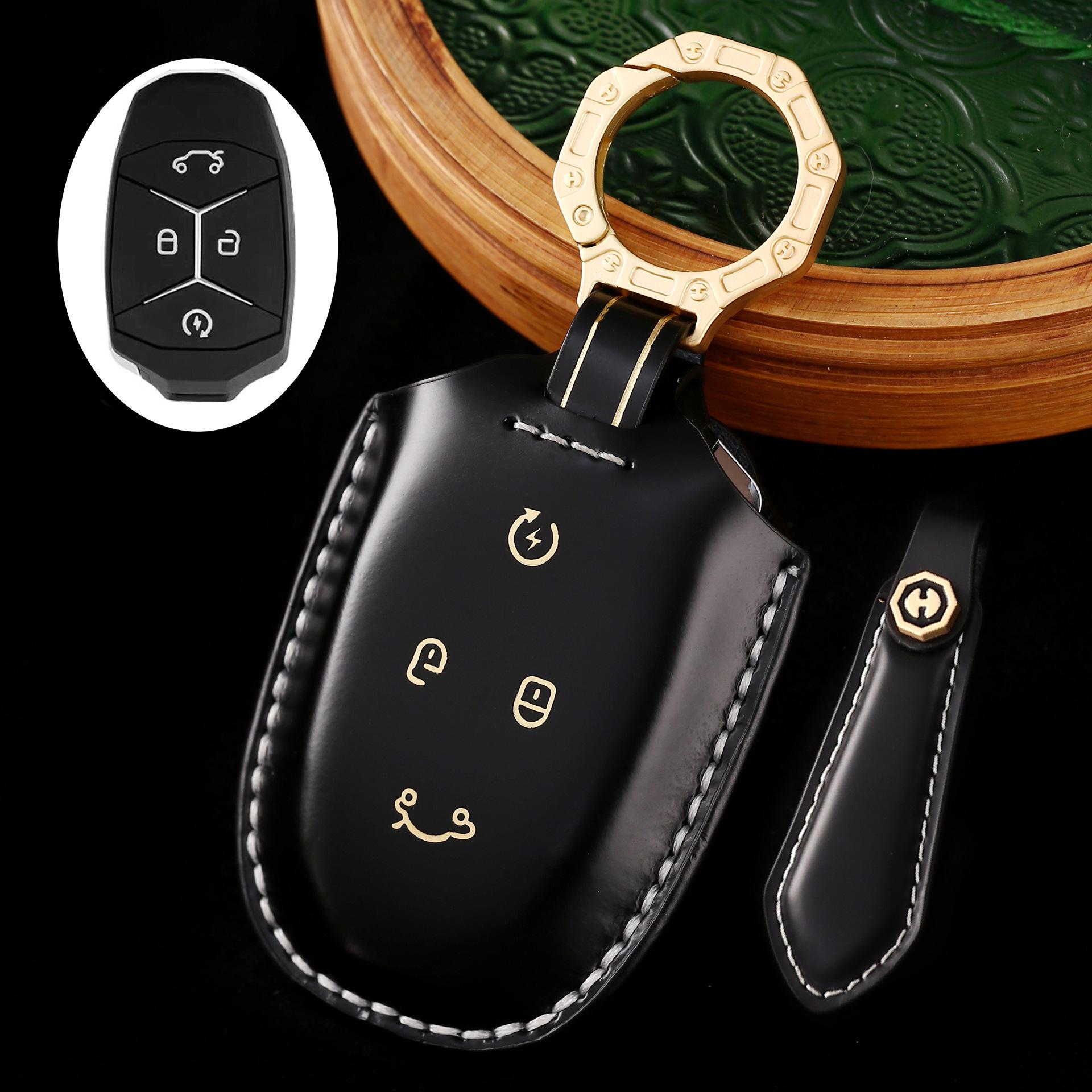 

Премиальный кожаный чехол для ключей для Lynk & Co 03 и 01 New Energy - Элегантная подарочная коробка