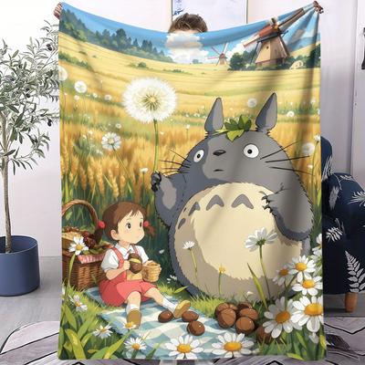 Studio Ghibli My Neighbor Totoro Blanket All Season Soft Cozy Comfortable Bed Bedroom Dorm Sofa Lunch Camping Family Home Decor