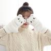 Fashion Plush Rabbit Fur Mittens Soft Winter Warm Warm Thick Gloves Comfortable Cute Plush Gloves Women