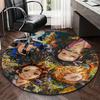 1pc Demon Slayer Anime Design Round Carpet - Office Chair Mat, Non-Slip Rug for Home Decor, Living Room, Bedroom