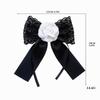 Crystal Pearls Ribbon Bowknot Brooch Pin Bowtie for Women Shirt Jabot Collar Pre Tied Necktie Clip Clothing Accessories