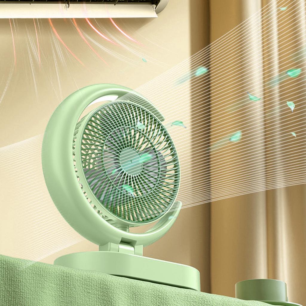 USB Desk Fan Rechargeable Quiet Small Portable Desktop Table Fan with Light for Home Travel