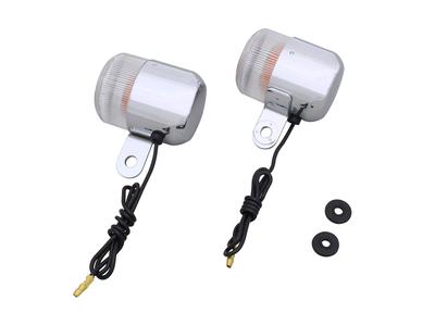 SHIFT UP 200172-10 Neoclassical Turn Signal, Plated Body/Clear Lens, /10w, Pack of 2