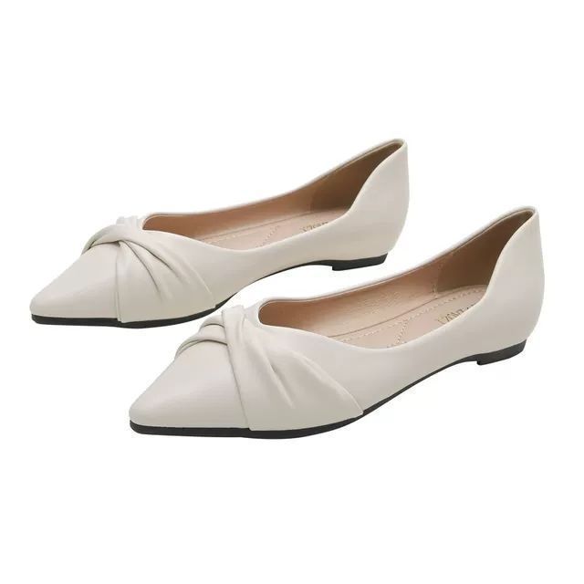 Brand 2025 New Soft Fairy Shoes Gentle Flat Bottom with Skirt Single Shoes Women's Spring Pointed Tip Laden Shoes Four Seasons Big Shoes