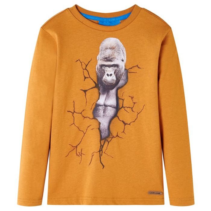 Children's Long-sleeved T-shirt Dark Ochre 92/104/116/128/140