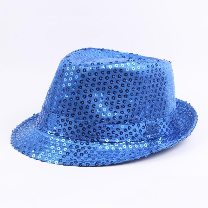 Chasing Peak Wolf Korean Style Jazz Dance Sequin Top Hat for Stage and Magic Performances