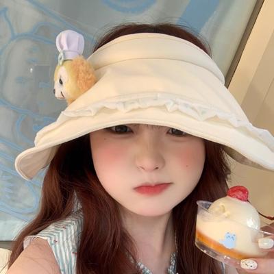2025 Original Summer Big Brim Portable Light and Thin Empty Top Egg Roll Sun Hat Quick Drying Cute Empty Top Hat