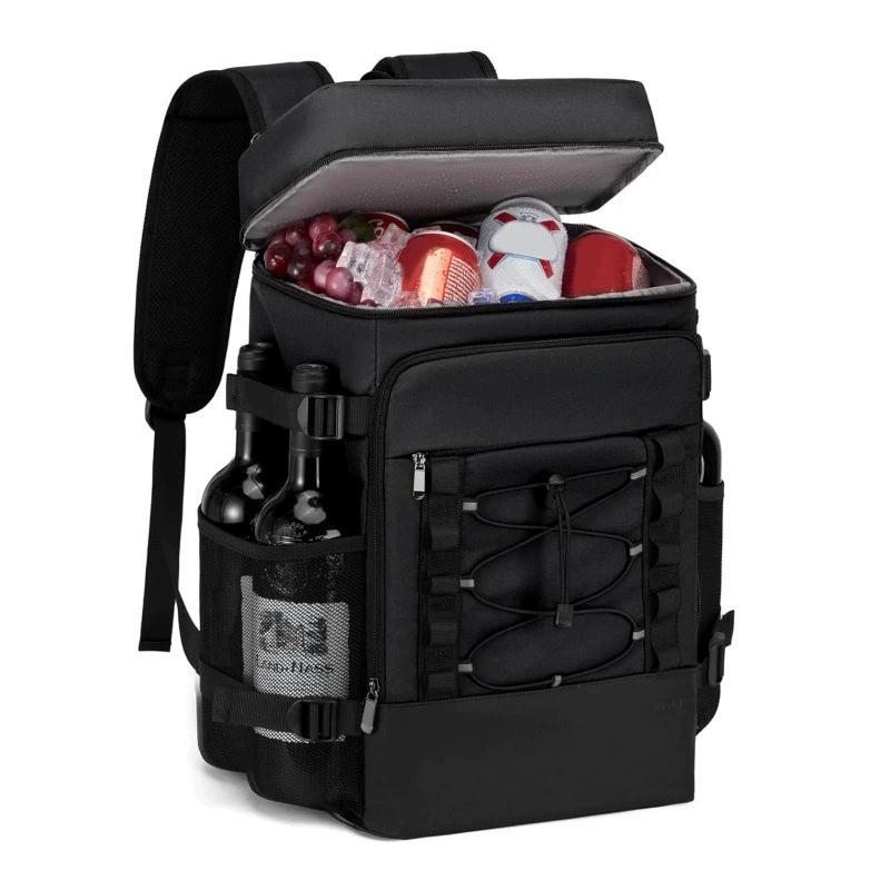 

2026 Camping Picnic Refrigerated Backpack Large Capacity Ice Pack Backpack Outdoor Double Insulated Backpack 28*40*22cm чорний
