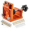Pocket Hole Jig Kit, 12 Mm To 48 Mm Adjustable, Jig Pocket Hole System with Step Drill, Hex Wrench, Drill Stop Ring, Square Drive Bit, Plugs and