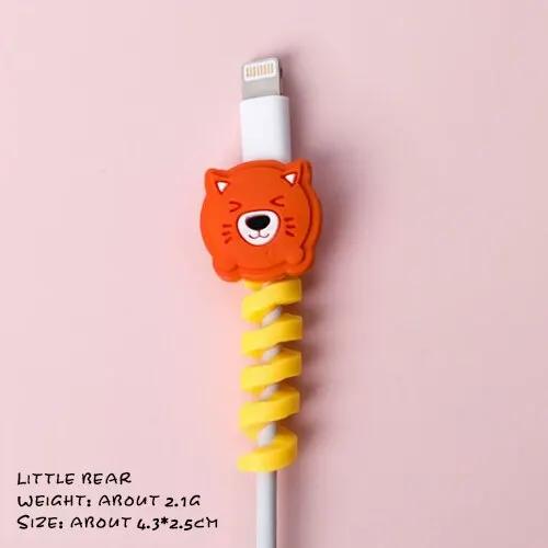 4PCS Cute Bite Cartoon Animal Cable Protector - Mini Cord Wire Cover Charging Cable Winder Set