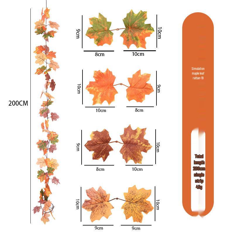 Artificial Maple Leaf Rattan Home Decor: Scenic Atmosphere Arrangement