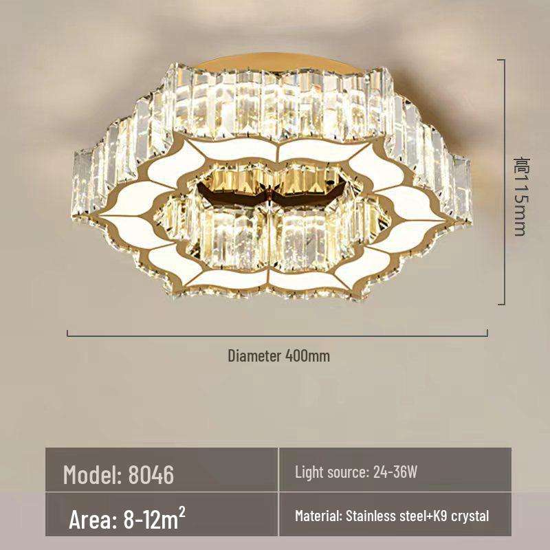 Luxury LED Crystal Ceiling Lamp for Living Room, Bedroom, and Corridor