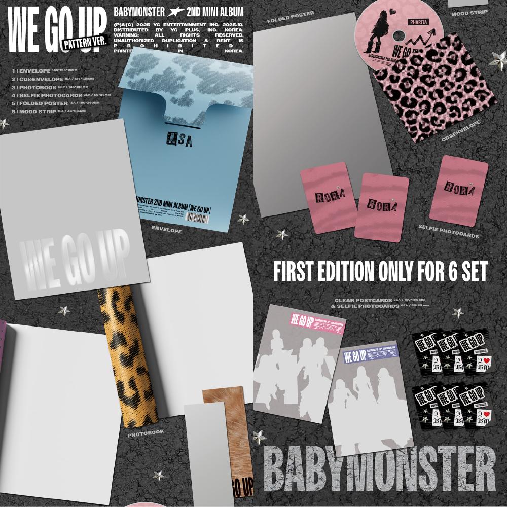 Pre-order BABYMONSTER 2nd Mini Album WE GO UP Pattern ver. Full Set & SHOP POB