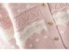 Fashionable Girls' Korean Style Knitted Cardigan Sweater - Autumn/Winter Lotus Root Color