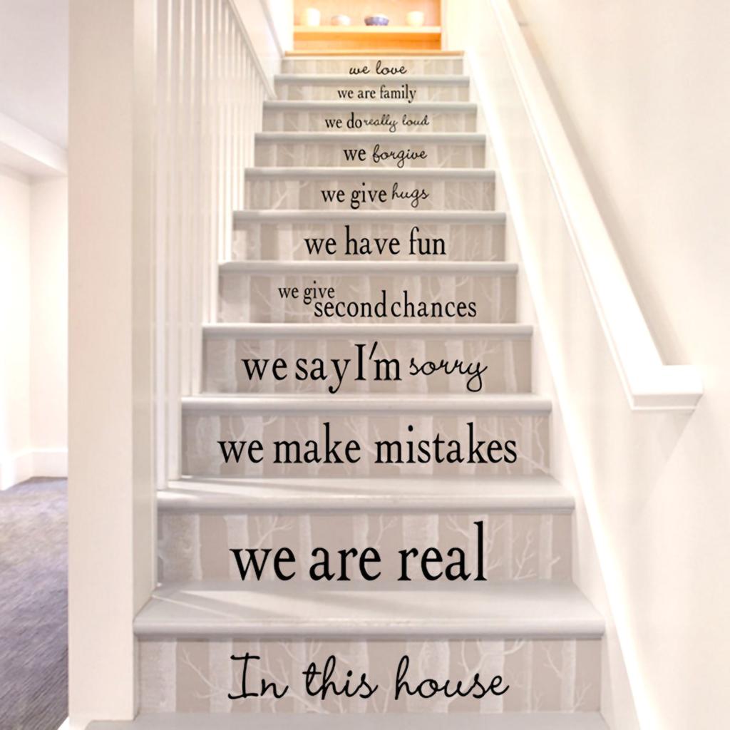 DIY Self Adhesive PVC Wall Sticker Stairs Decorative Stickers for Living Room Bedroom