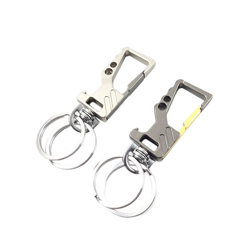 Simple Multifunctional Men Keychain Waist Belt Clip Anti-Lost Buckle Key Ring Accessories Car Keychain Bottle Opener Pendant