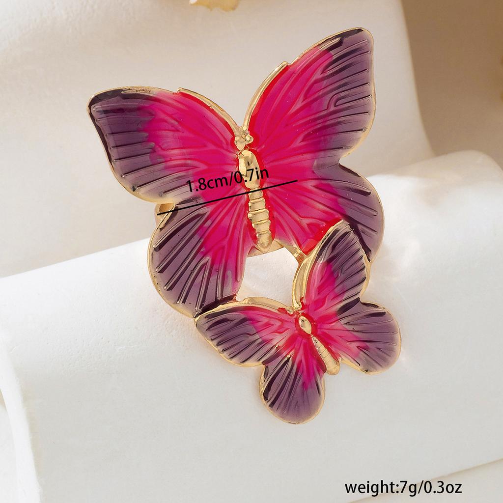 Simple hollow butterfly female ring