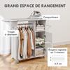 Rollbares Bügelbrettschrank, Klappbare Bügelstation mit Stauraum, Räder für Zuhause, Waschküche, Weiß