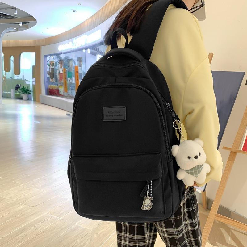 Simple Versatile Backpack Female Large Capacity High School Student Junior High School Student School Bag College Student Computer Backpack Female