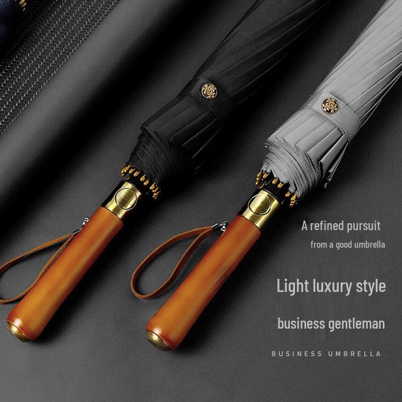 Extra Large Windproof Golf Umbrella: All-Fiber, Long Handle, Automatic, Sun & Rain Protection