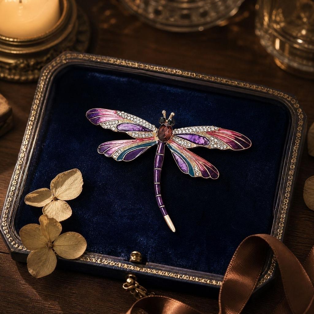 Dragonfly Brooch Enamel Insect Pin Fashion Jewelry Accessory for Winter Coat Jacket Decoration Stylish Brooch for Clothing Accessories
