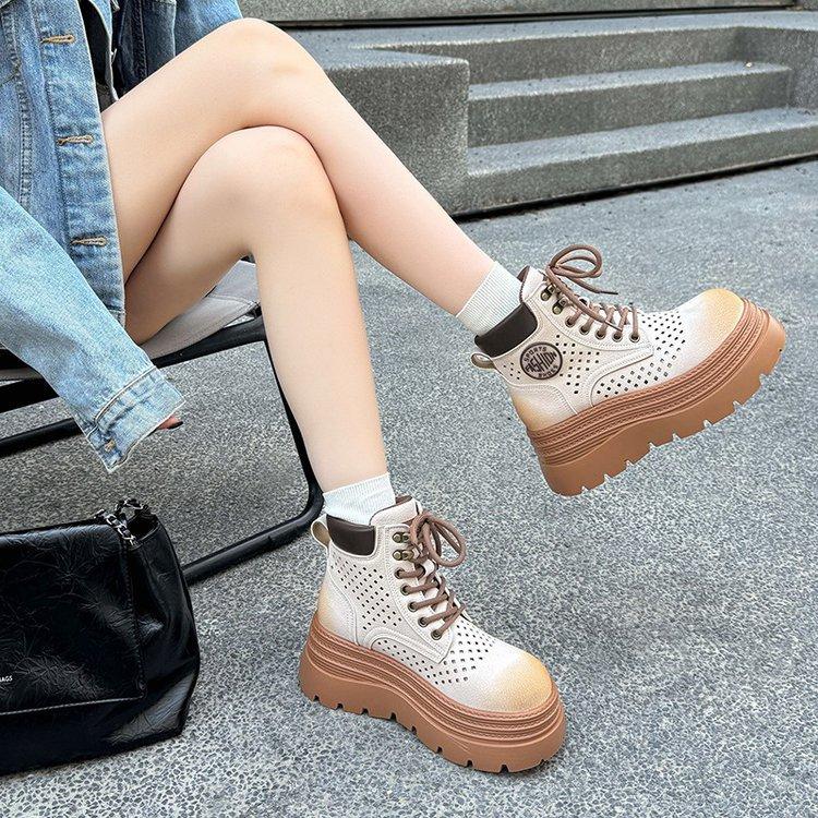 [Armano] Fashion retro outdoor hollow breathable Martin boots women's 2025 new short boots small boots